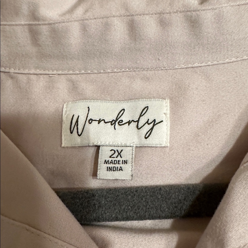 Size 2X Wonderly Beige Button-Up Midi Shirt Dress. Never worn! - Picture 5 of 5